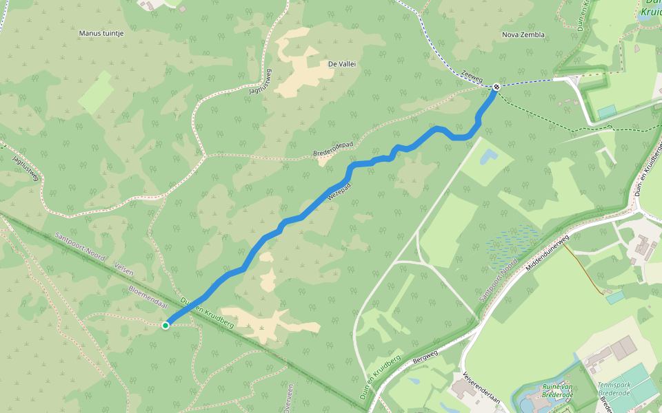 Wezepad walking route map in Bloemendaal