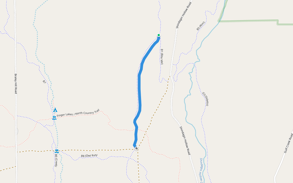 B3 walking route map in Brooktondale