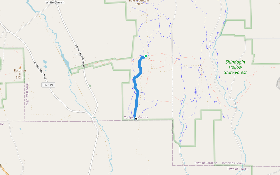 R3 walking route map in Brooktondale