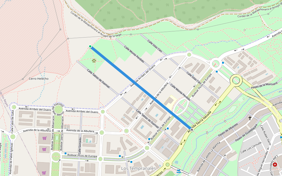 Calle de Ordesa walking route map in San Sebastián de los Reyes