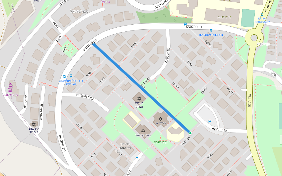 אלון walking route map in Beit El
