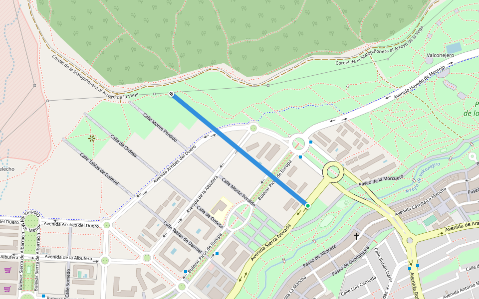 Calle Islas Cíes walking route map in San Sebastián de los Reyes