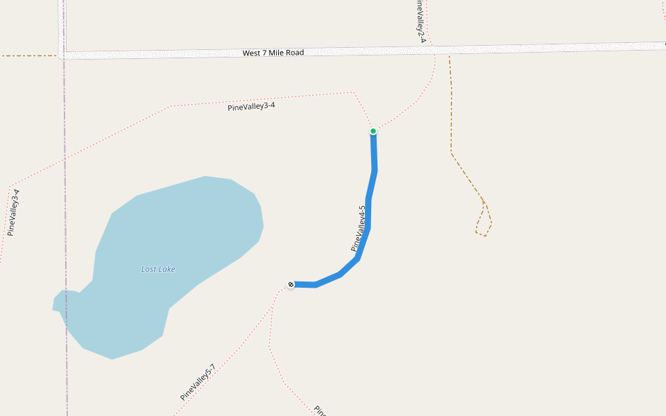 PineValley4-5 walking route map in Luther