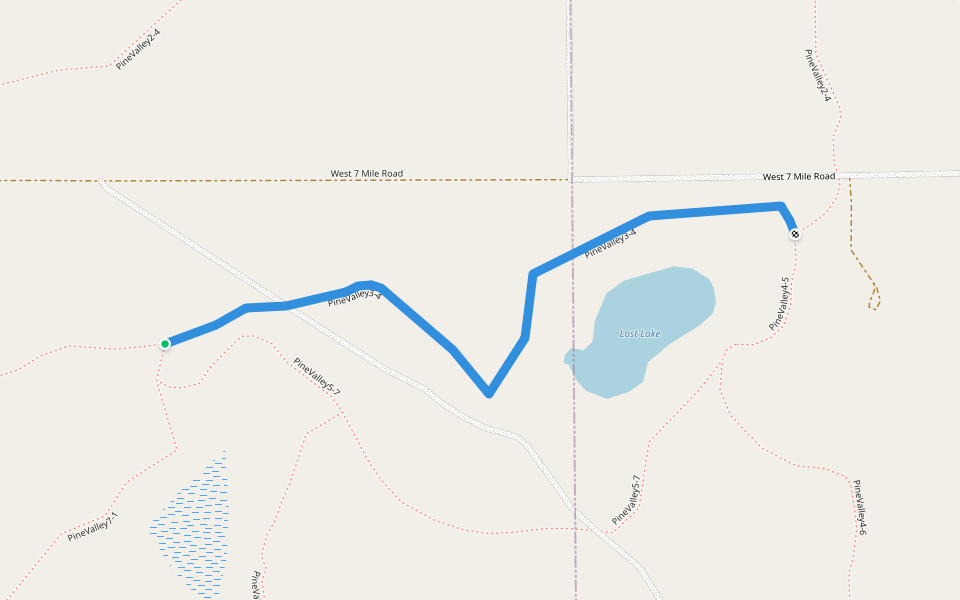 PineValley3-4 walking route map in Irons