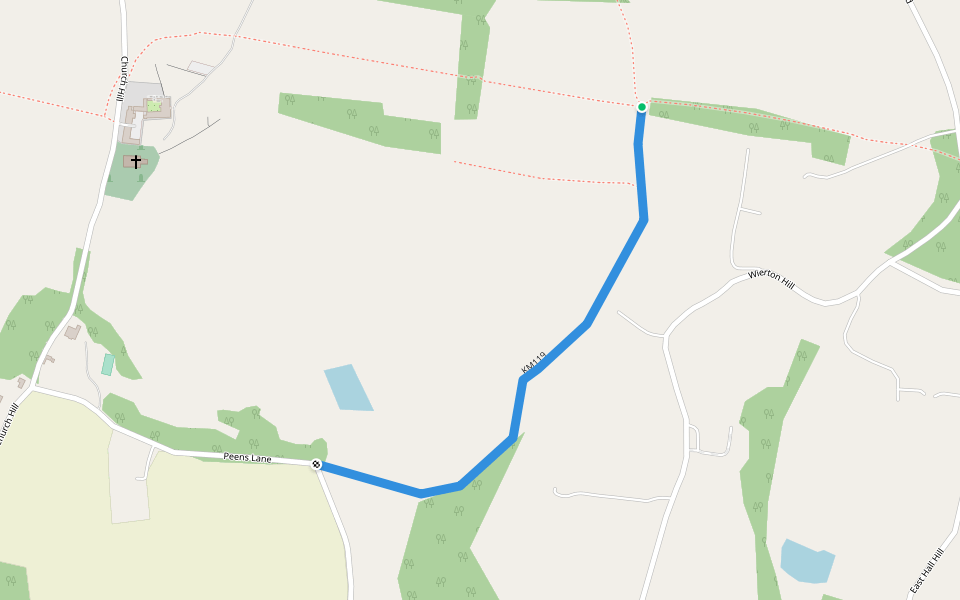 KM119 walking route map in Boughton Monchelsea