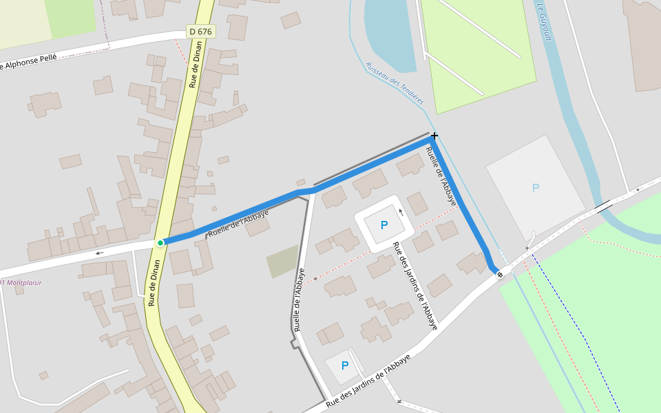 Ruelle de l'Abbaye walking route map in Dol-de-Bretagne