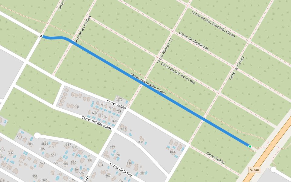 Carrer de Cristòfor Colom walking route map in L'Ametlla de Mar