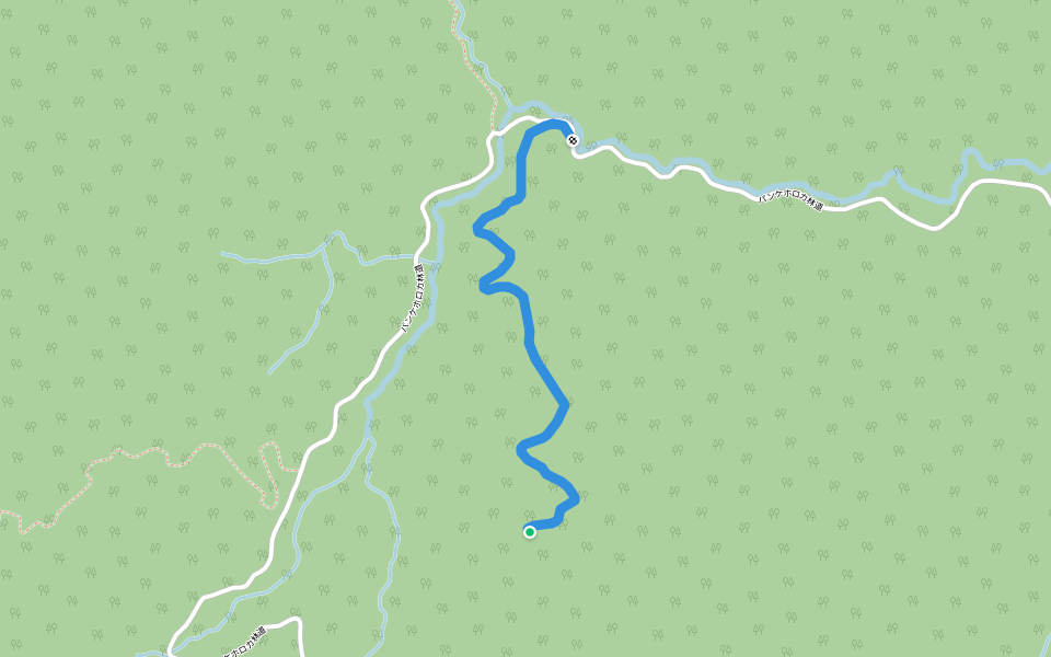 パンケホロカ3号林道 walking route map in Yubari