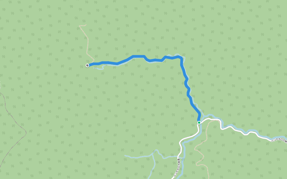 パンケホロカ右股林道 walking route map in Yubari