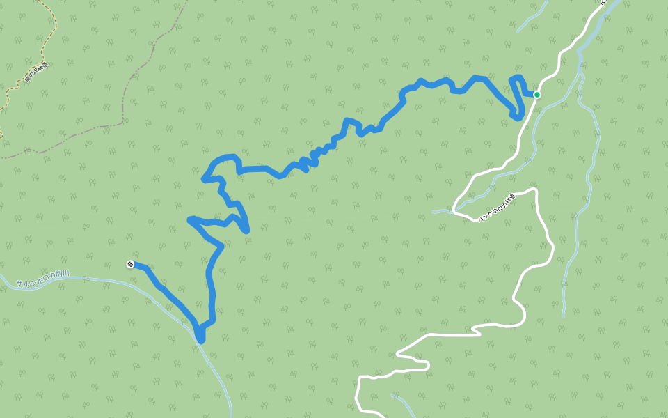 パンケホロカ2号林道 walking route map in Yubari