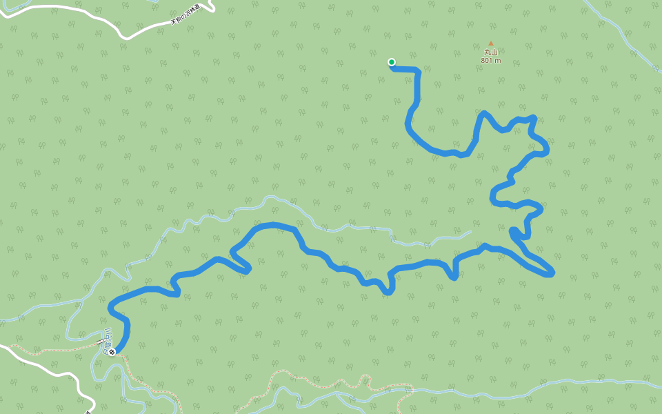 丸山越林道 walking route map in Yubari