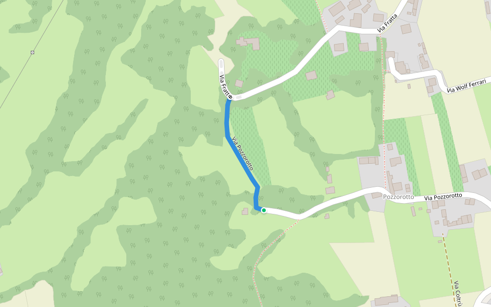 Via Pozzorotto walking route map in Pozzorotto