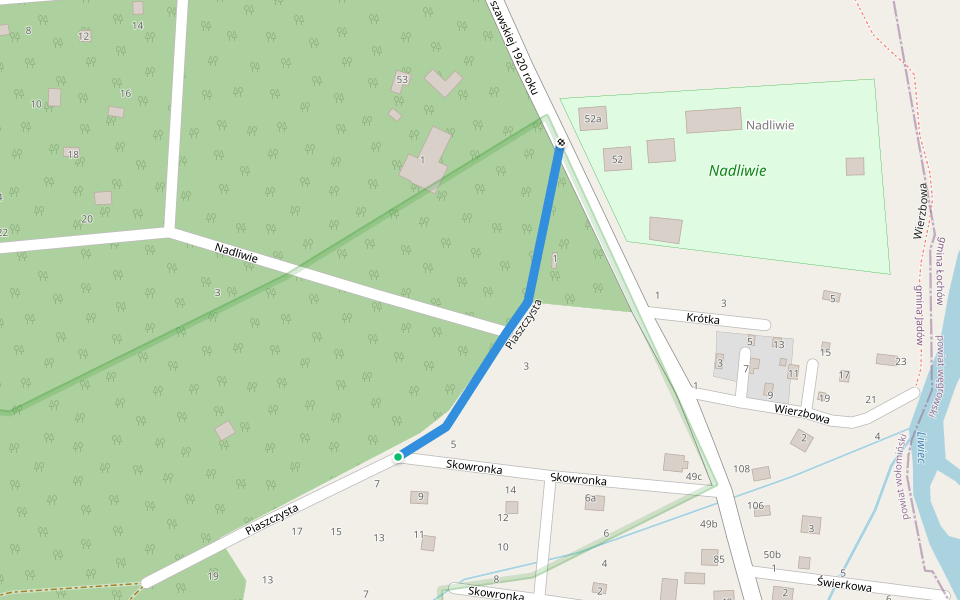 Piaszczysta walking route map in Strachów