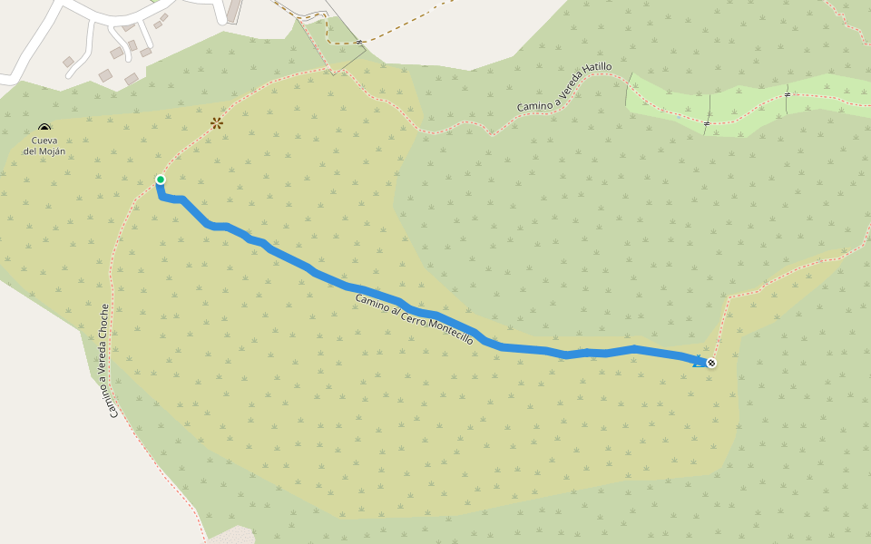 Camino al Cerro Montecillo walking route map in Guatavita