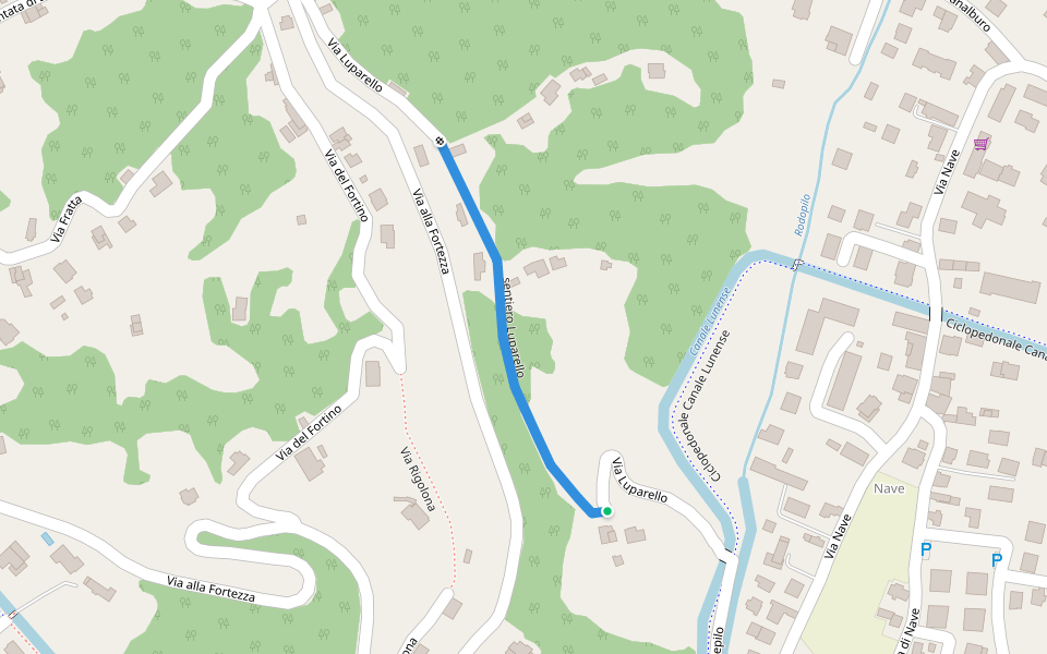 sentiero Luparello walking route map in Sarzana