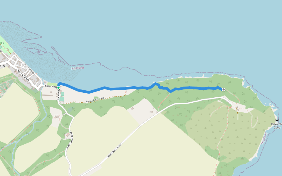 100 Steps walking route map in Cromarty