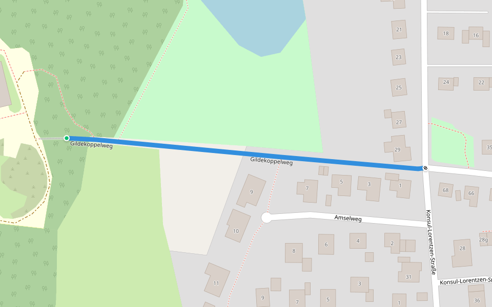 Gildekoppelweg walking route map in Kappeln