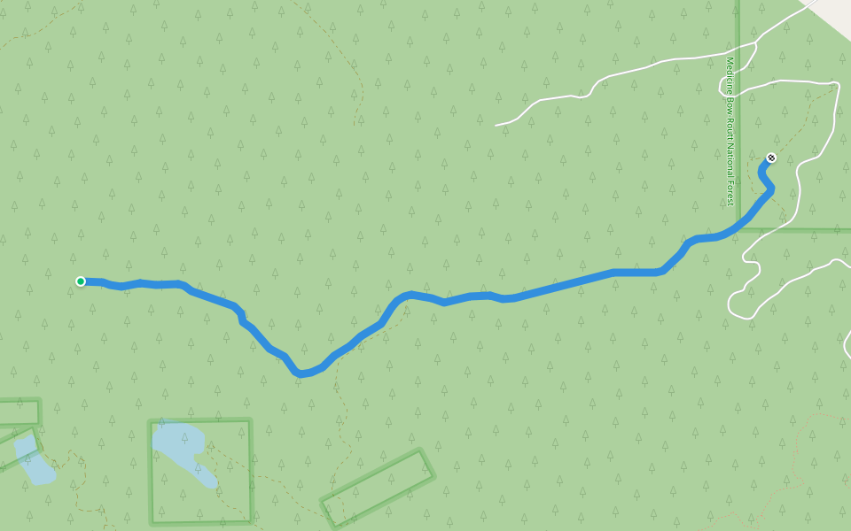 Forest Service Road 447 walking route map in Saratoga