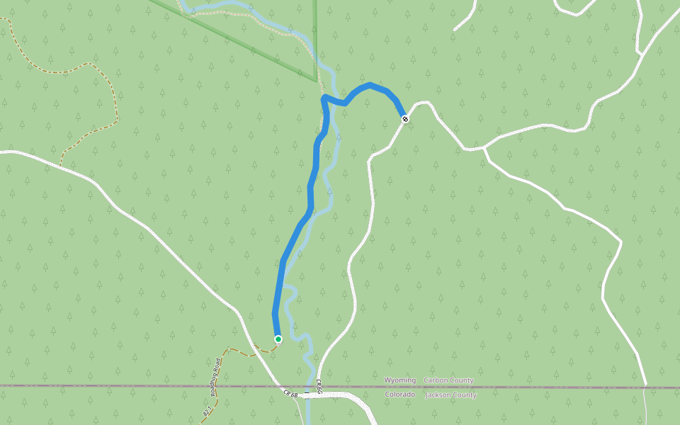 Encampment River walking route map in Walden