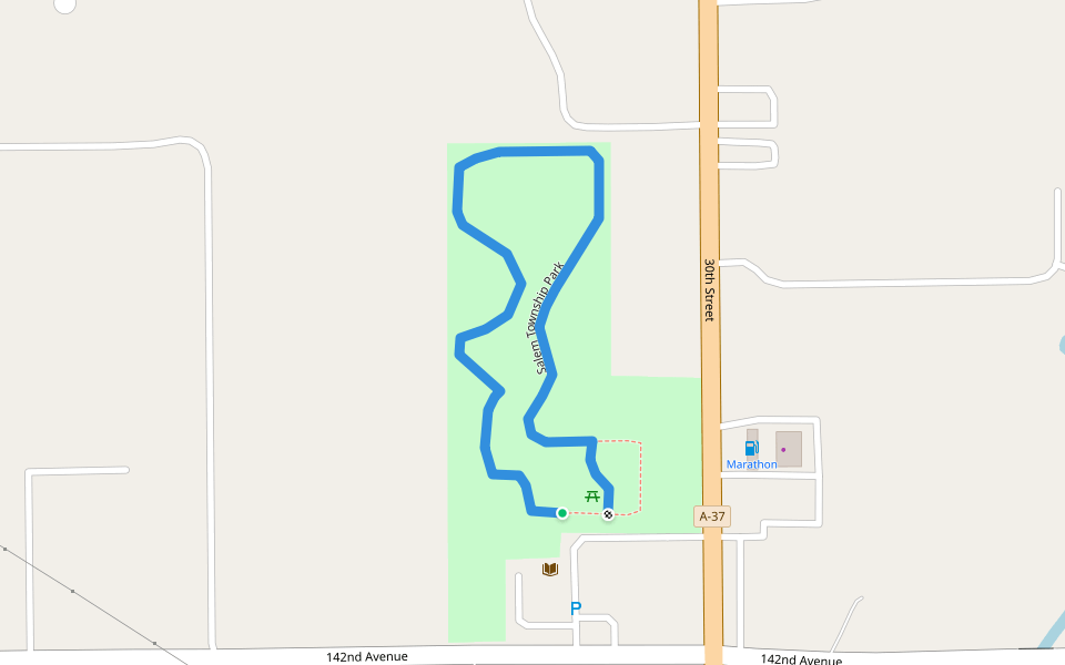 Salem Township Park walking route map in Dorr
