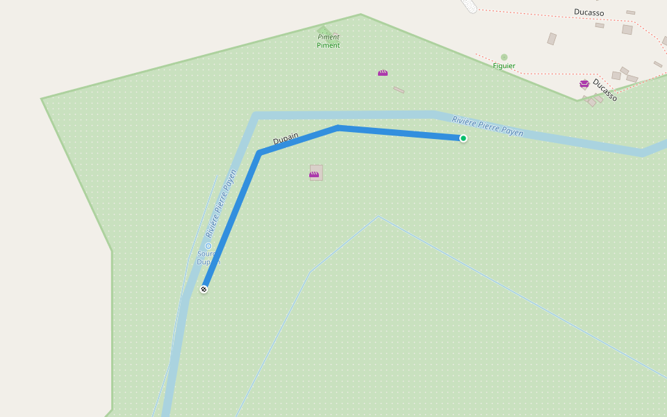 Dupain walking route map in Saint-Marc
