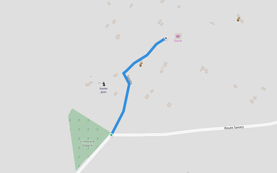 Savary walking route map in Saint-Marc