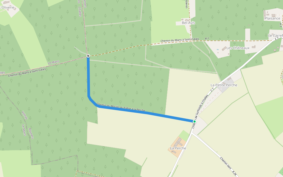 Chemin du Moulin du Frêne à la Perche walking route map in Volnay