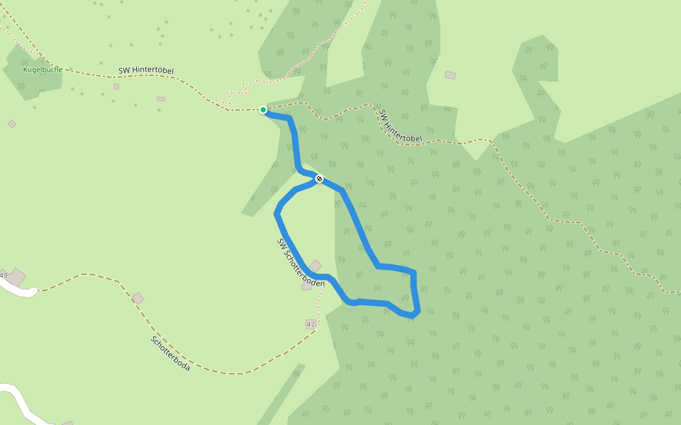 SW Schotterboden walking route map in Marul