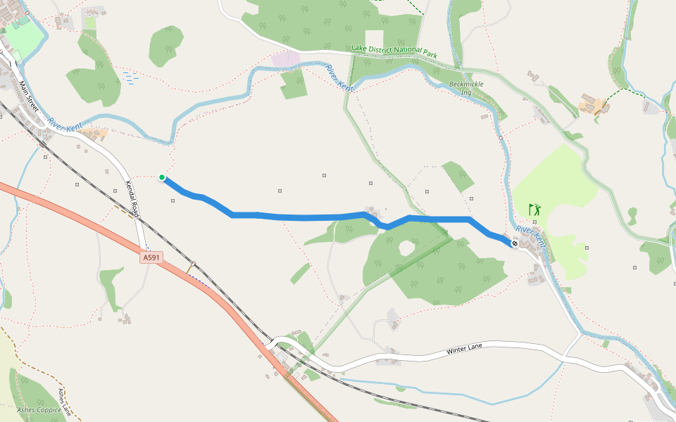 Satterthwaite Lane walking route map in Bowston