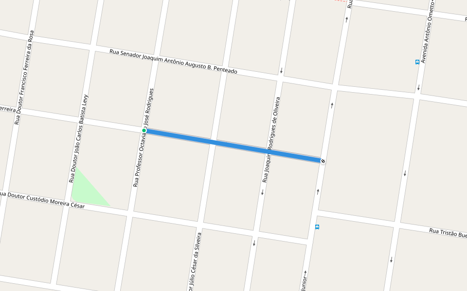 Rua Olavo Ferreira walking route map in Limeira