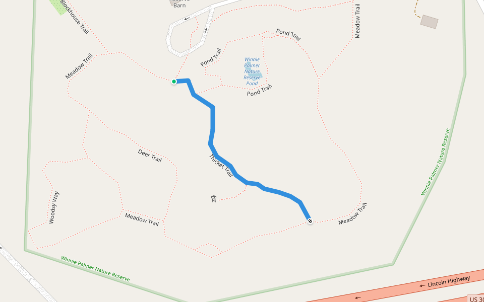 Thicket Trail walking route map in Latrobe