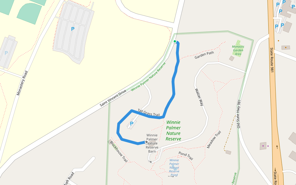 Tall Grass Trail walking route map in Latrobe