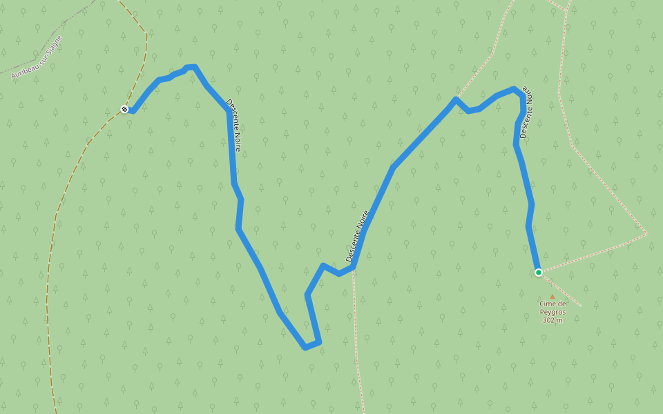 Descente Noire walking route map in Auribeau-sur-Siagne
