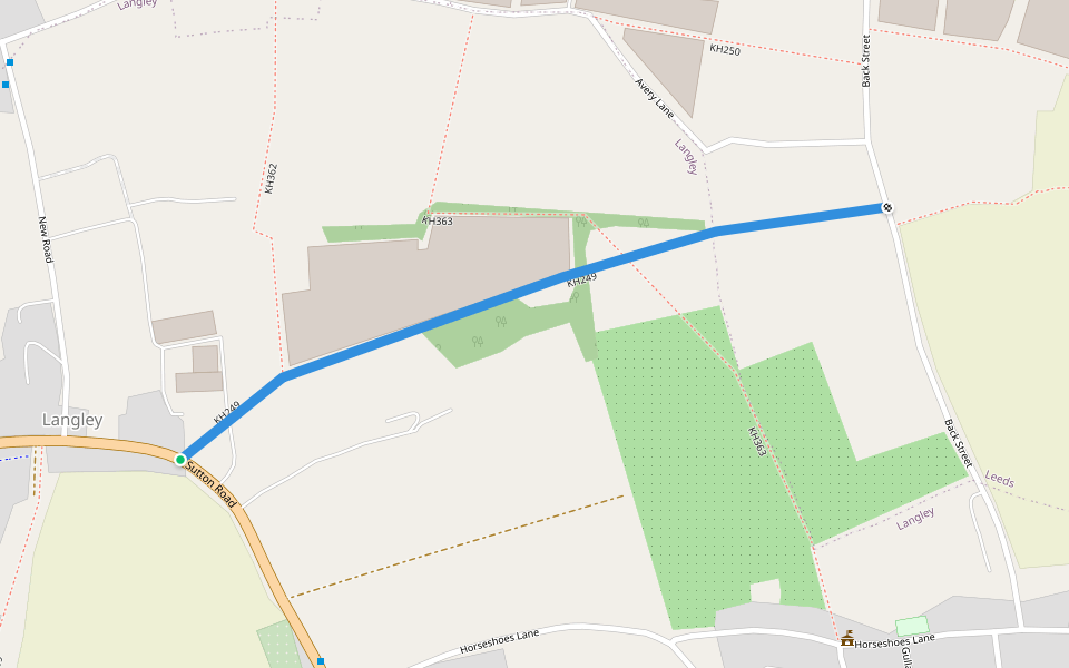 KH249 walking route map in Langley