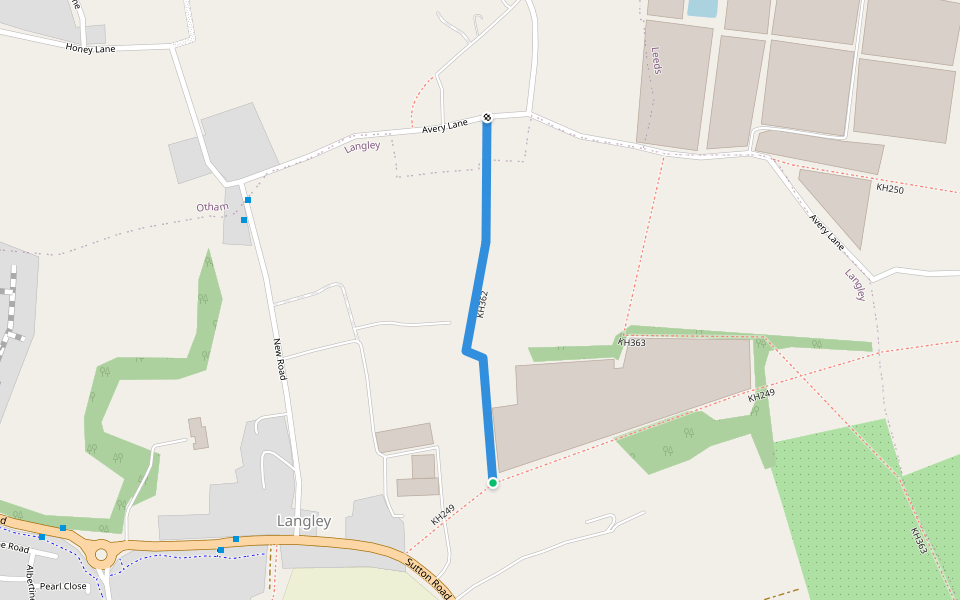 KH362 walking route map in Langley