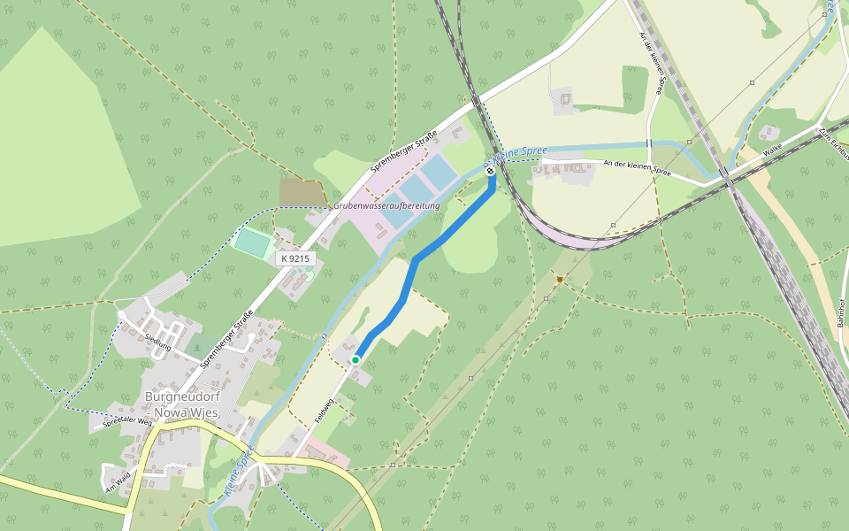 Feldweg walking route map in Spreetal