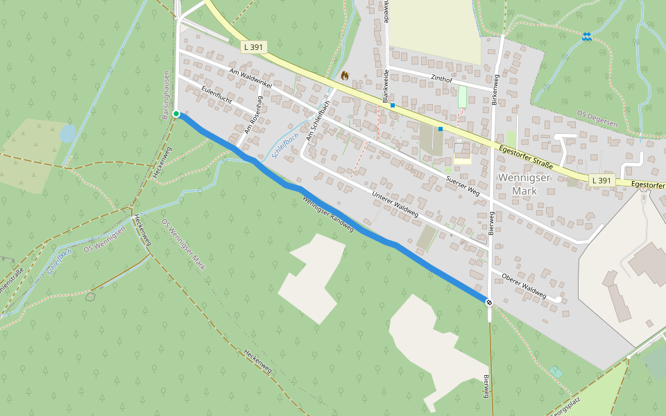 Wennigser Randweg walking route map in Wennigsen (Deister)