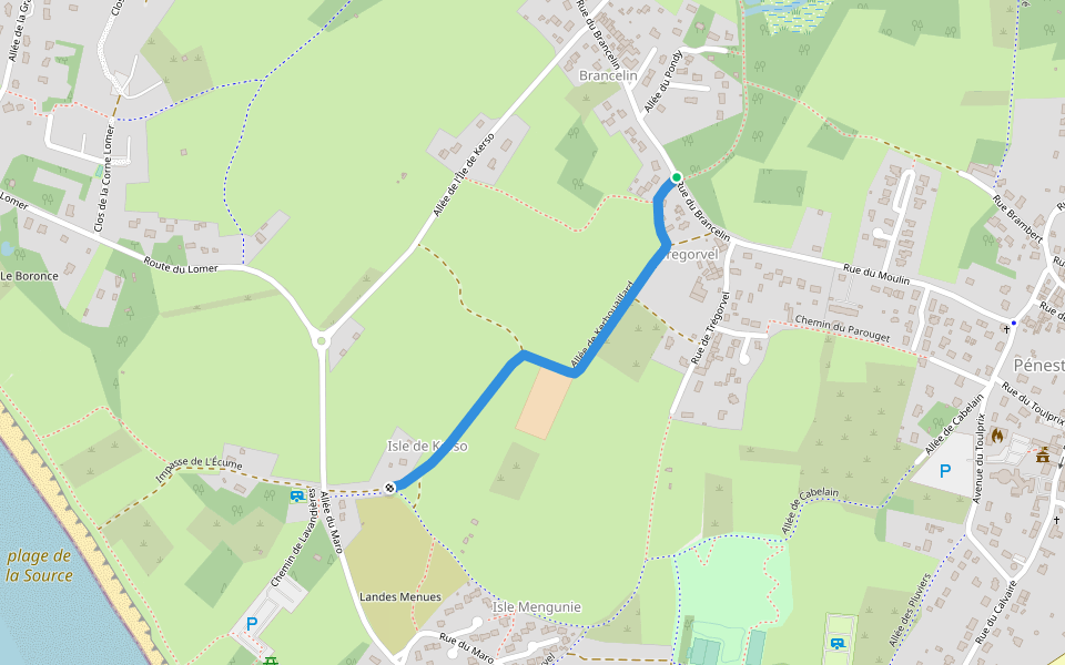 Allée de Kerhouaillard walking route map in Pénestin