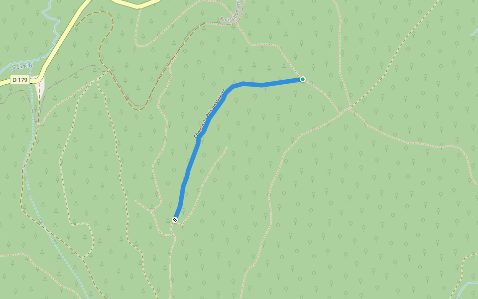 Chemin du Bois de Velleret walking route map in Roussillon-en-Morvan