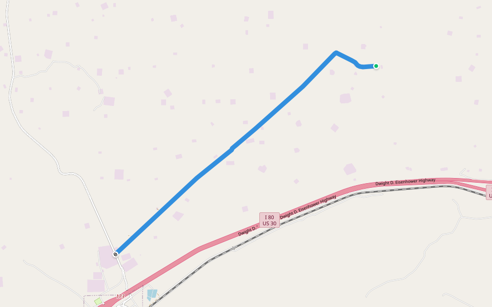 Pipeline Road walking route map in Wamsutter