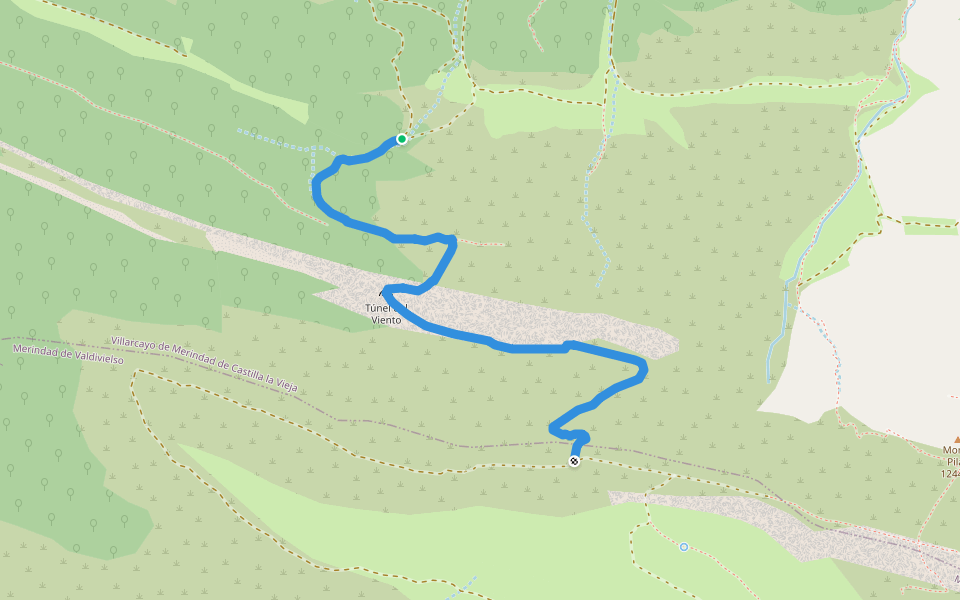 subdida a La Tesla desde Bisjueces walking route map in Bisjueces