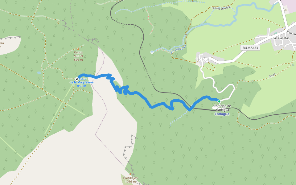 GR-85 walking route map in Cadagua