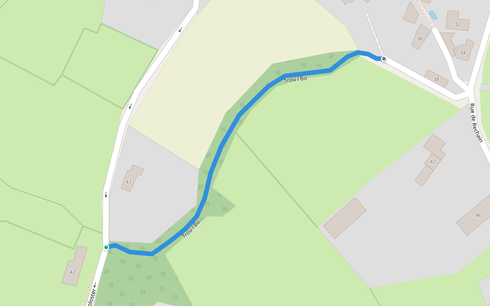 Trou l'Bo walking route map in Herve