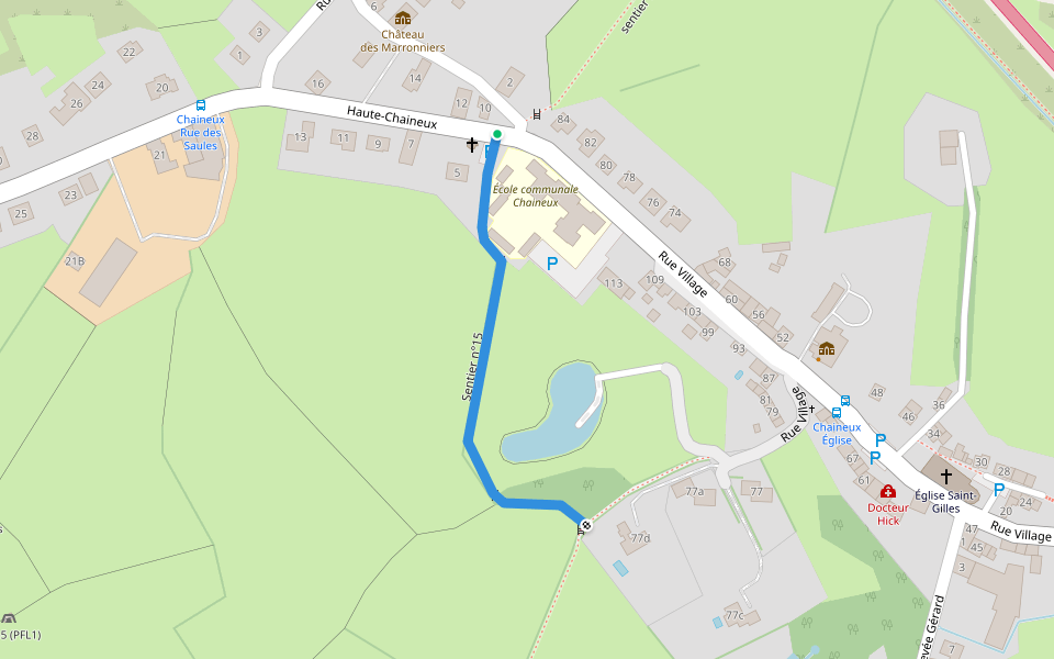 sentier N°15 walking route map in Herve