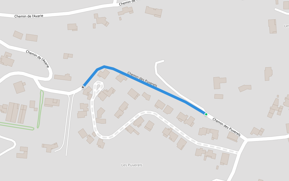 Chemin des Puverels walking route map in Pégomas