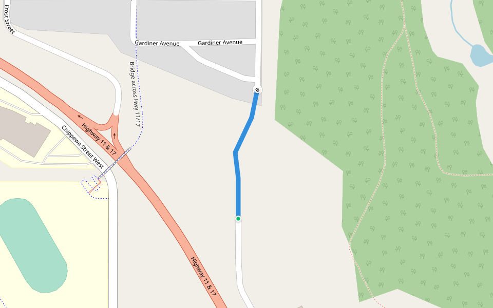 NRCan-CanVec-8.0 walking route map in North Bay