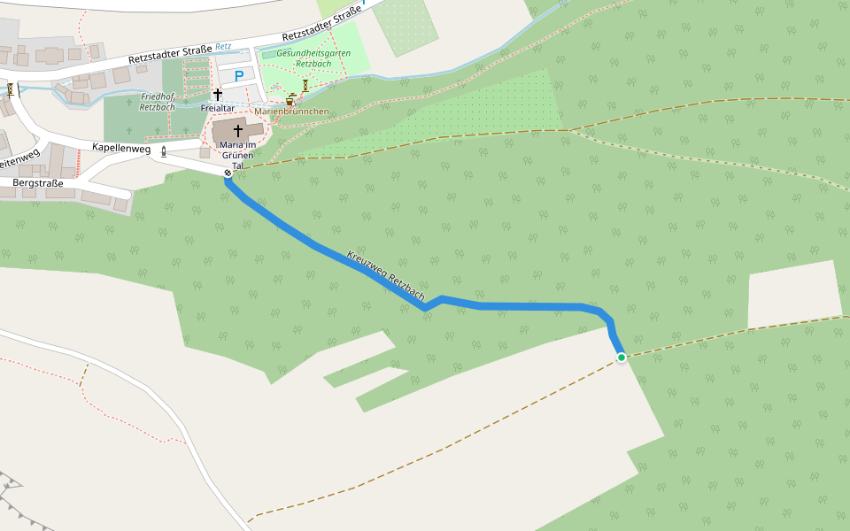 Kreuzweg Retzbach walking route map in Zellingen