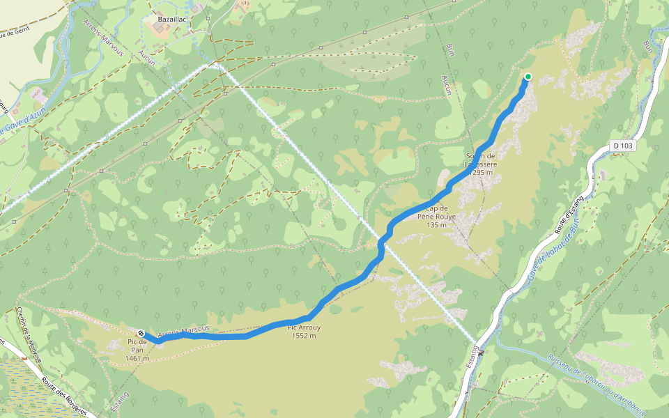 cretes de pan walking route map in Bun