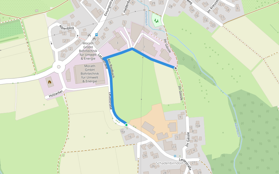 Am Riedbach walking route map in Albbruck