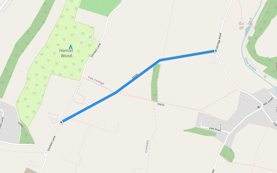 KM49 walking route map in Loose